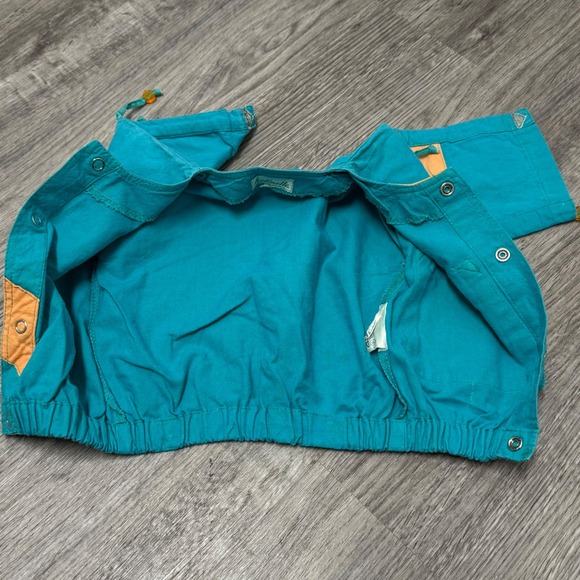 Vintage Trotinette Kids Teal Orange Colorblock Jacket Made in France Size 3 - Picture 7 of 7